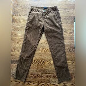 SAINT JAMES Corduroy Pants Brown Luxury Academia Preppy Flat Front‎ Classic 33